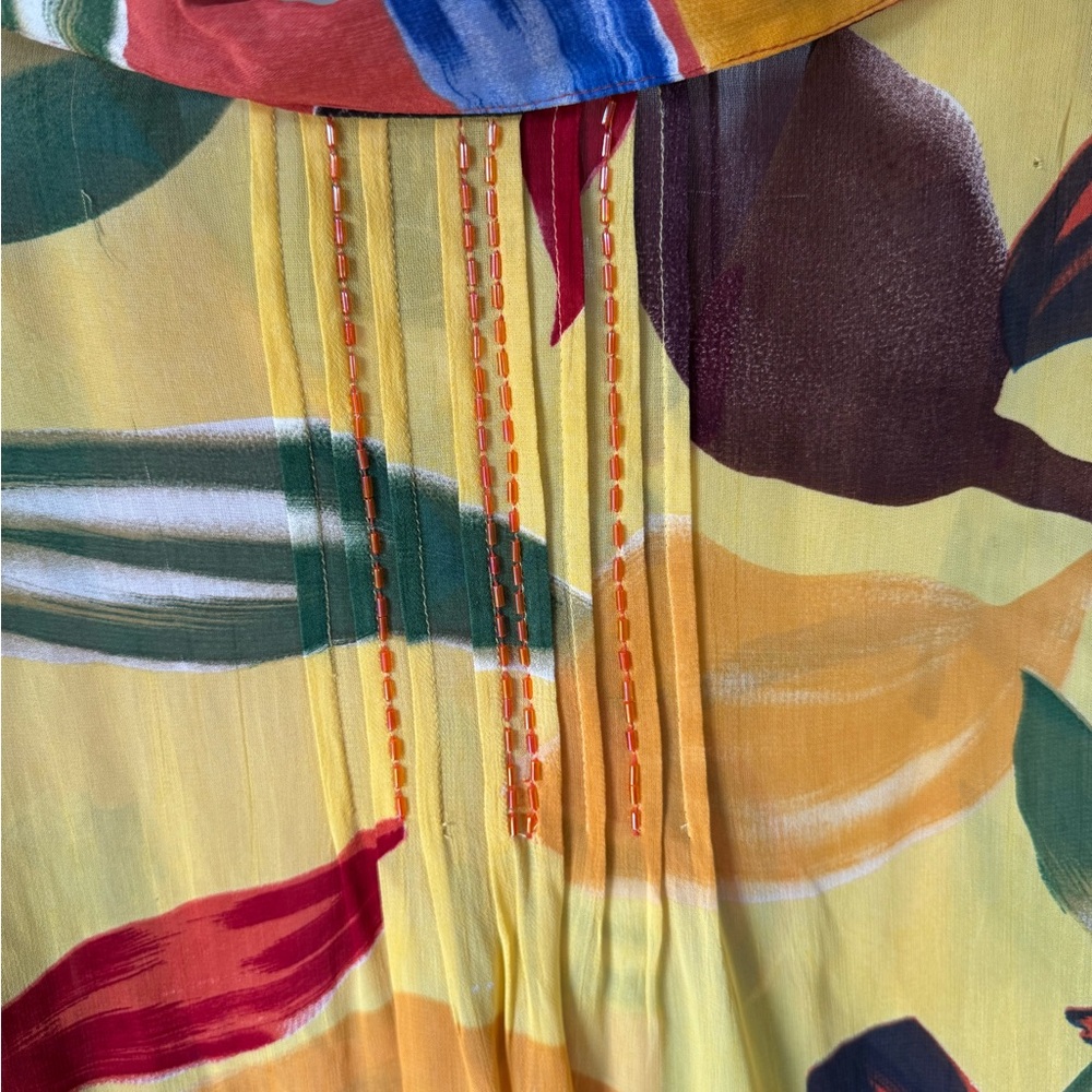 Sheer Beaded Button Down - image 3